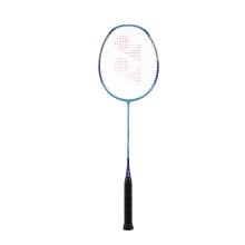 Yonex rakieta do badmintona Nanoflare 001 Clear (z wyważeniem na rączkę, elastyczna) cyanowo-niebieska - naciągnięta -